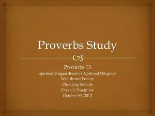 Proverbs Study