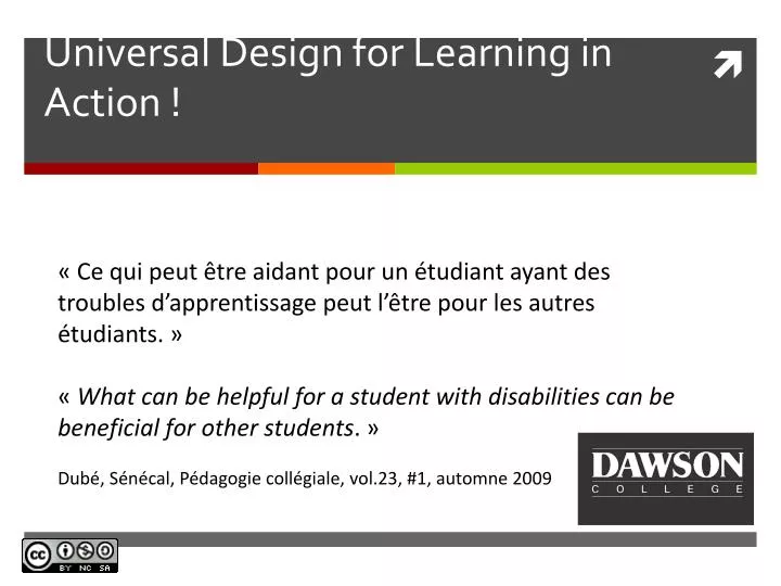 universal design for learning in a ction