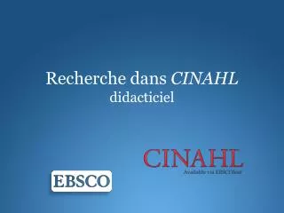 recherche dans cinahl didacticiel