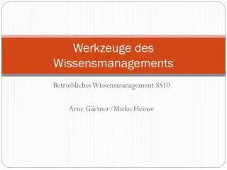 werkzeuge des wissensmanagements
