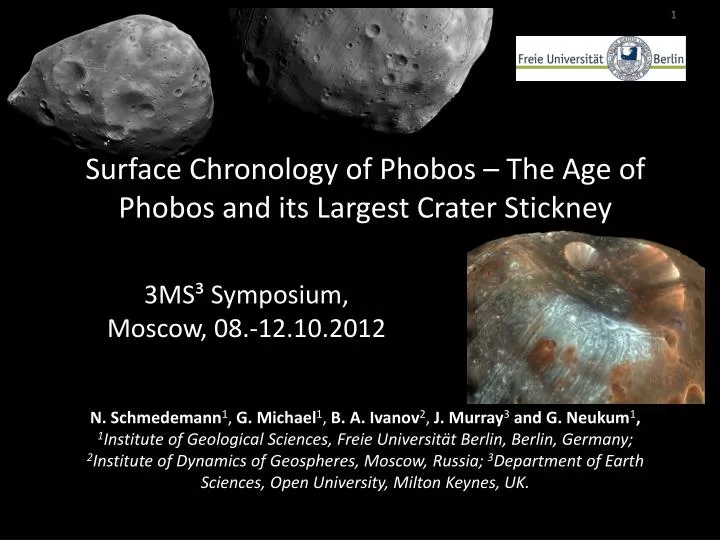 surface chronology of phobos the age of phobos and its largest crater stickney