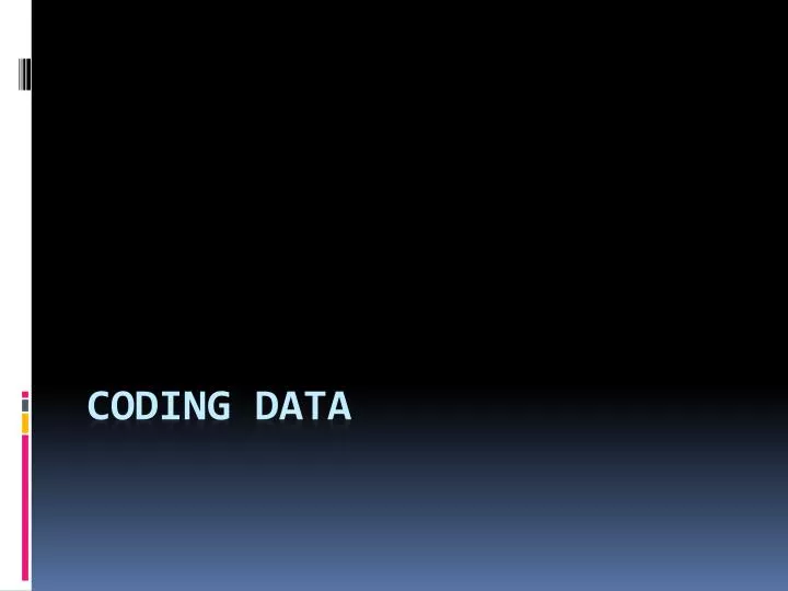 coding data