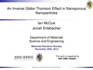 An Inverse Gibbs-Thomson Effect in Nanoporous Nanoparticles