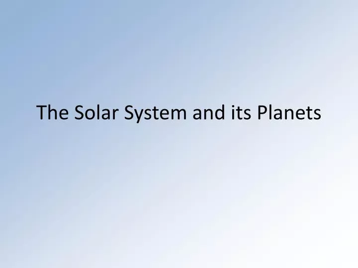 the solar system and its planets