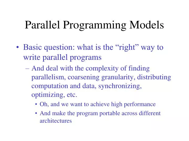 parallel programming models