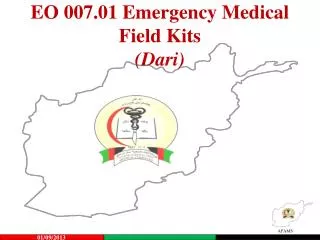 EO 007.01 Emergency Medical Field Kits (Dari)