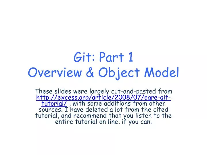 git part 1 overview object model