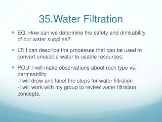 35.Water Filtration