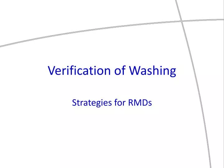 verification of washing