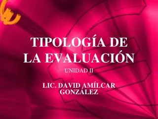 tipolog a de la evaluaci n