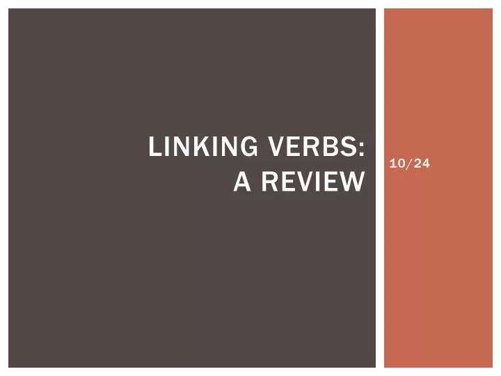 linking verbs a review