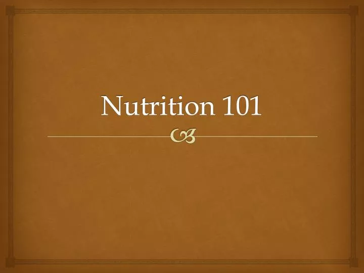 nutrition 101