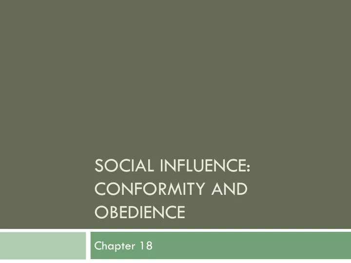 social influence conformity and obedience