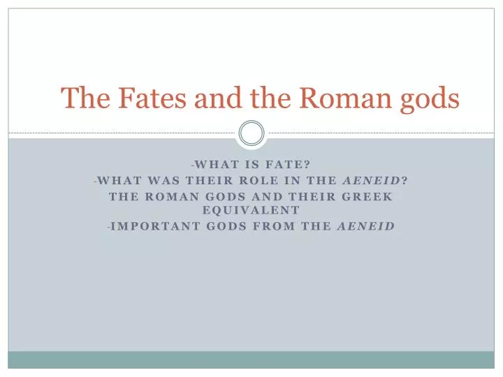 the fates and the roman gods