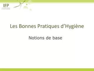 les bonnes pratiques d hygi ne