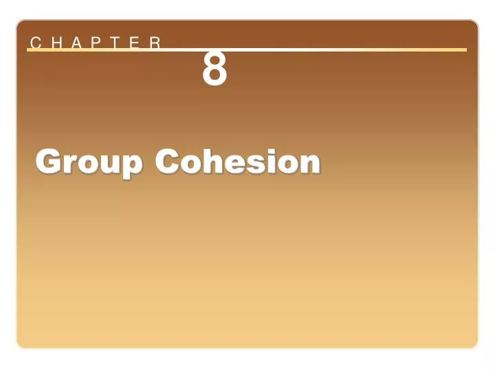 chapter 8 group cohesion