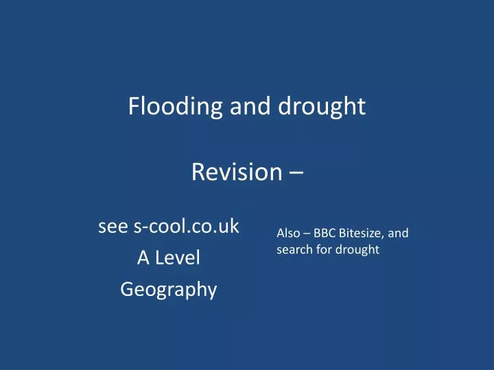 flooding and drought revision