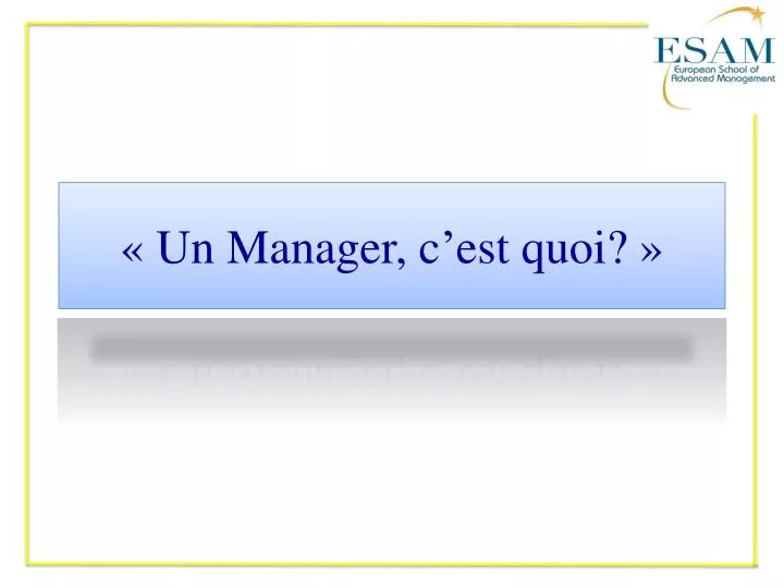 un manager c est quoi