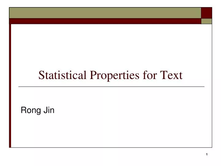 statistical properties for text