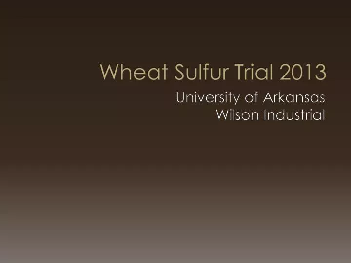 wheat sulfur trial 2013