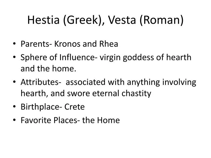 hestia greek vesta roman