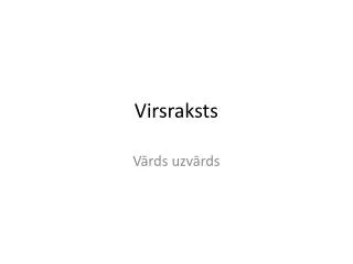 Virsraksts