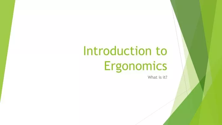 introduction to ergonomics