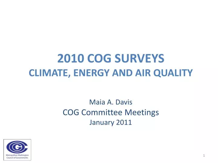 2010 cog surveys climate energy and air quality