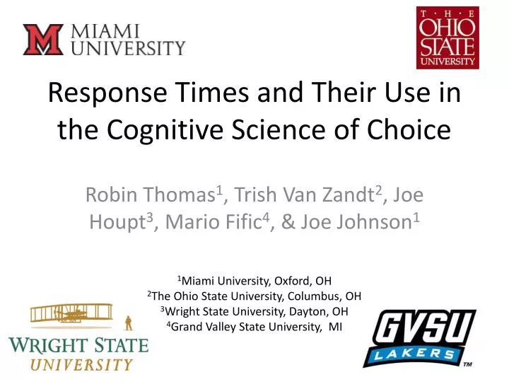 response times and their use in the cognitive science of choice
