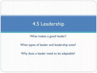 4.5 Leadership