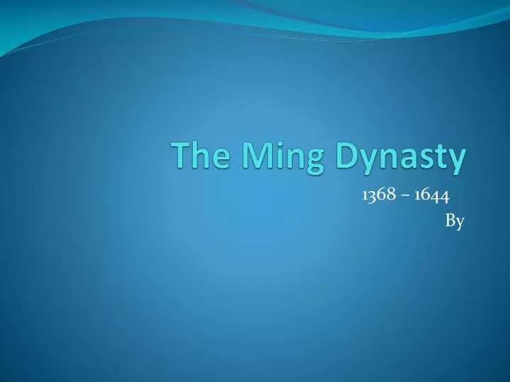 the ming dynasty