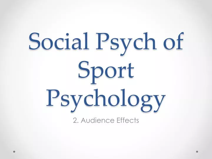 social psych of sport psychology