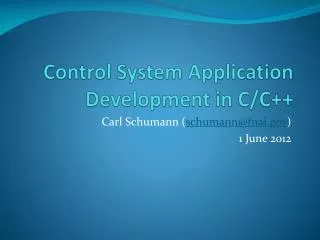 Control System Application Development in C/C++