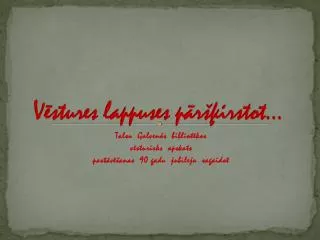 v stures lappuses p r irstot