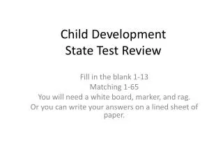 Child Development State Test Review