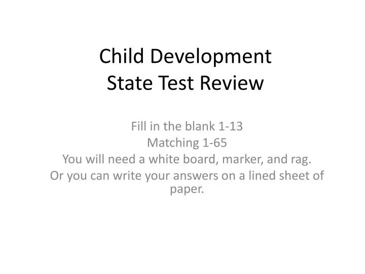 child development state test review