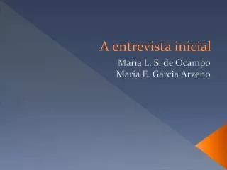 a entrevista inicial