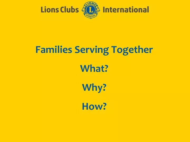families serving together what why how