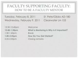 Faculty supporting faculty: How to be a faculty mentor