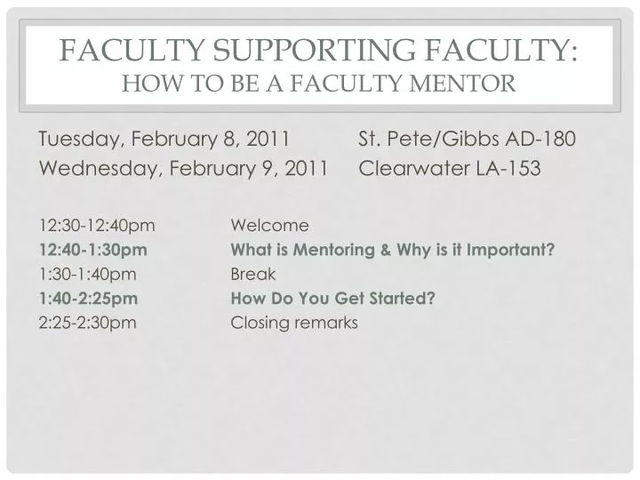 faculty supporting faculty how to be a faculty mentor