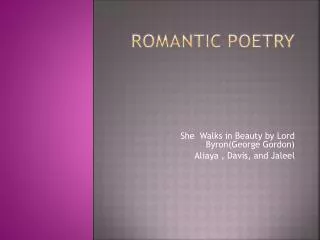 Romantic poetry