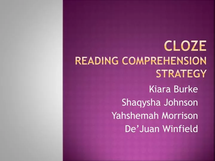 cloze reading comprehension strategy