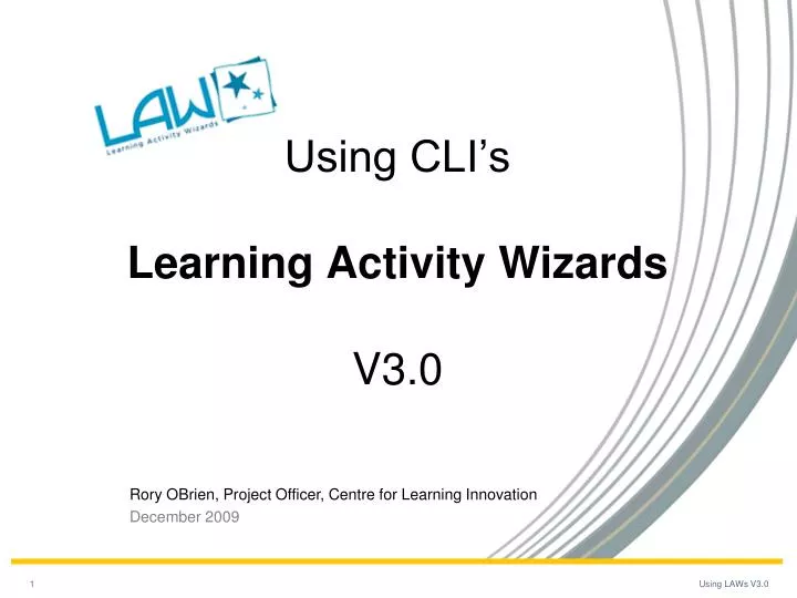 using cli s learning activity wizards v3 0