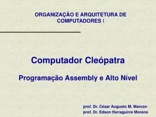 computador cle patra programa o assembly e alto n vel