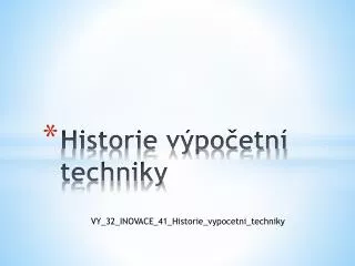 Historie výpočetní techniky