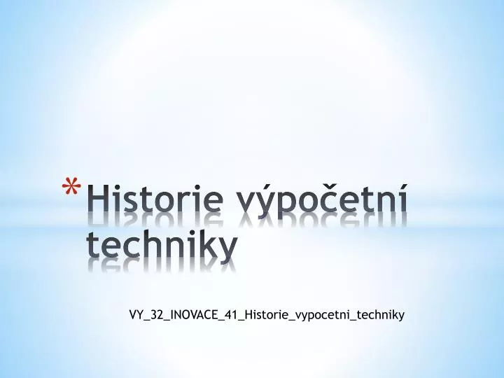 historie v po etn techniky