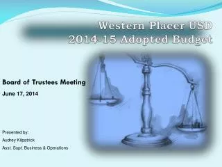 Western Placer USD 2014-15 Adopted Budget