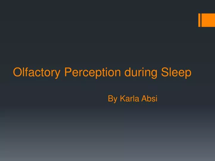 olfactory perception during sleep by karla absi