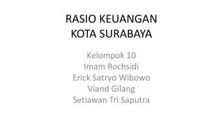 RASIO KEUANGAN KOTA SURABAYA