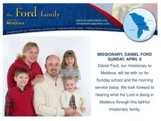 MISSIONARY, DANIEL FORD SUNDAY, APRIL 6